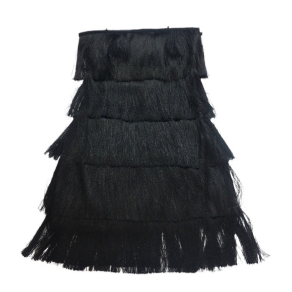 NASTY Gal Full Fringe Sway of Life Flowy Mini Dress in Black Size M - Picture 3 of 8